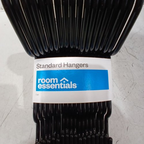 18PK ROOM ESSENTIALS PLASTIC HANGERS - ADULT - BLACK image 3