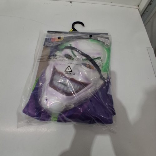 2PC BOYS RUBIES JOKER COSTUME WITH MASK - LARGE (10/12)- PURPLE / GREEN image 3
