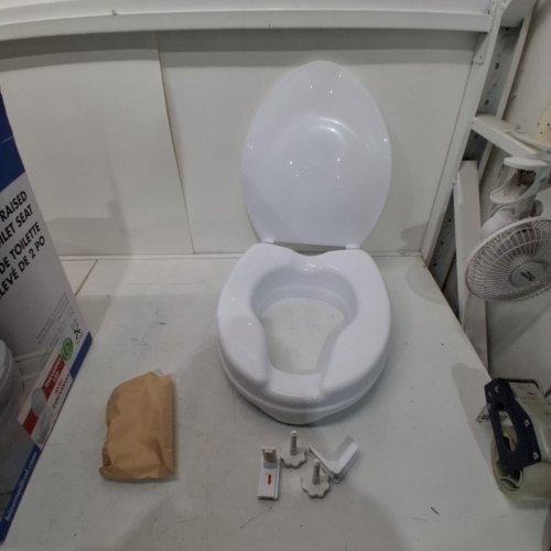 BIOS LIVING 2" RAISED TOILET SEAT WITH LID - WHITE (MODEL: 59056L) image 2