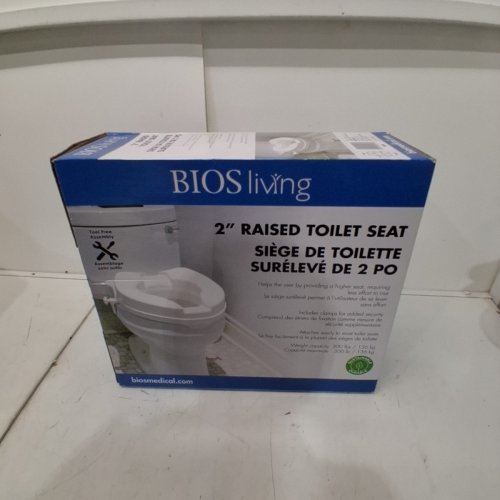 BIOS LIVING 2" RAISED TOILET SEAT WITH LID - WHITE (MODEL: 59056L) image 4