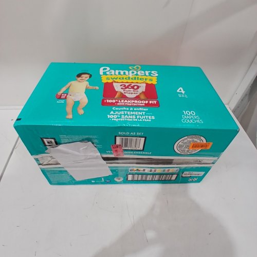 100PK PAMPERS SWADDLERS UP TO 100% LEAKPROOF BABY DIAPERS - SIZE 4 (15-34LBS) image 3