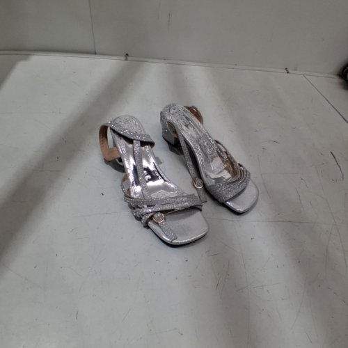 WOMENS GLITTER STRAPPY SANDALS - SIZE 5/5.5 (EU: 36) - SILVER image 2
