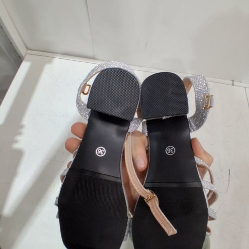 WOMENS GLITTER STRAPPY SANDALS - SIZE 5/5.5 (EU: 36) - SILVER image 3