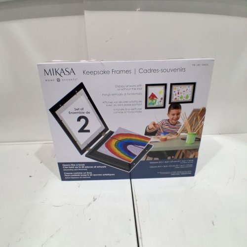 2PK MIKASA KEEPSAKE FRAMES, DISPLAY ARTWORK WITH OR WITHOUT A MAT - 12" X 14.5" - BLACK (MODEL: 1934151) image 3