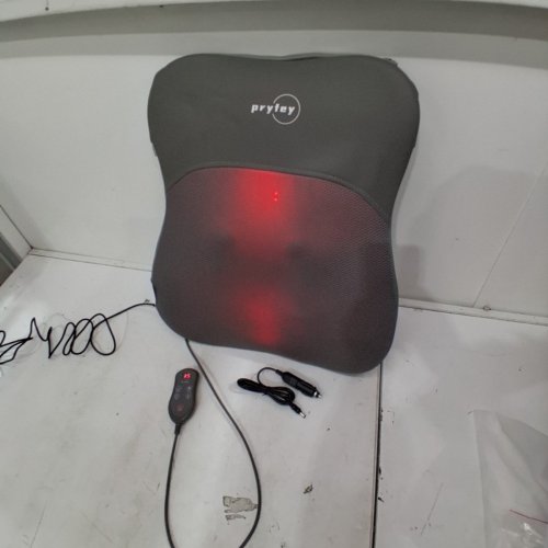 PRYFEY HEATED ULTRATHIN BACK MASSAGER WITH 4D KNEADING - 17" X 21" - GREY (MODEL: BKYB-01) image 2