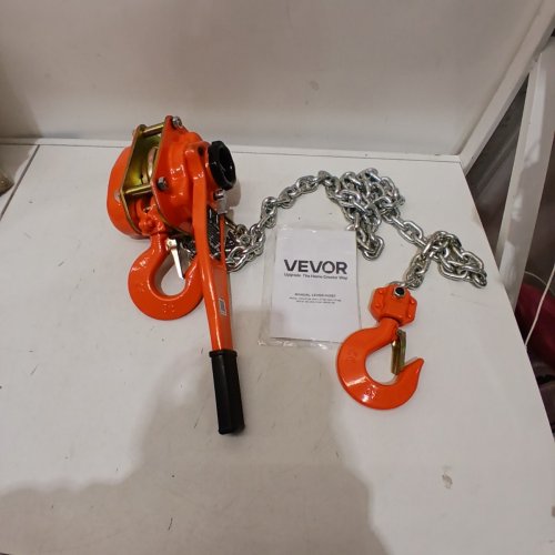 HEAVY DUTY MANUAL LEVER CHAIN HOIST WITH 360°ROTATING HOOKS - 10FT - 3-TON MAX - ORANGE (MODEL: HSH-3T-3M) image 2