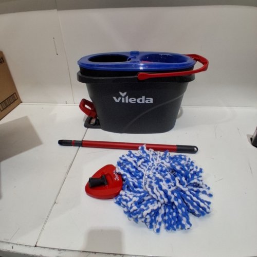 VILEDA EASYWRING RINSECLEAN SPIN MOP & BUCKET SYSTEM - GREY/BLUE image 2