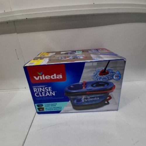 VILEDA EASYWRING RINSECLEAN SPIN MOP & BUCKET SYSTEM - GREY/BLUE image 4