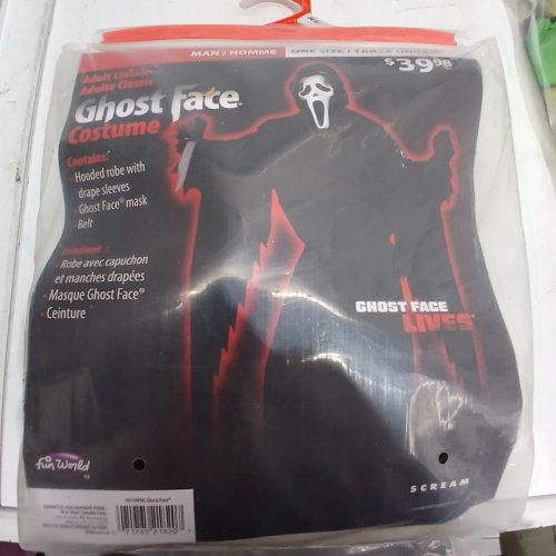 ADULT UNSIEX GLAMOUR DRESS GHOST FACE HALLOWEEN COSTUME - OSFM - BLACK image 2