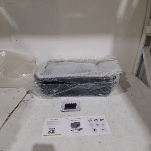 FZGHOME STAINLESS STEEL ENCLOSED METAL LITTER BOX WITH LID AND SIDE HANDLES - XL - DARK GREY (MODEL:T163) image 3