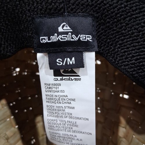 QUIKSILVER STRAW SUN HAT - S/M - SEA SPRAY COLOUR image 6