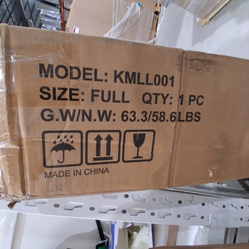 AMOLIFE PLATFORM BED FRAME WITH FABRIC UPHOLSTERED HEADBOARD - FULL - BLACK (MODEL: KMLL001) image 2
