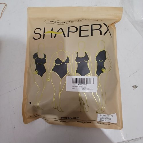 WOMEN'S SHAPERX BODYSUIT TUMMY CONTROL FULL BODY - LARGE - BLACK (STYLE: 6224) image 2