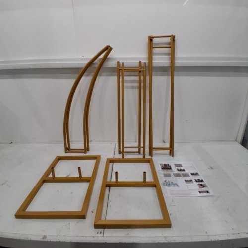 2PC CURVED ARCH METAL DECOR STAND - 6.9FT & 5.9FT - GOLD image 2