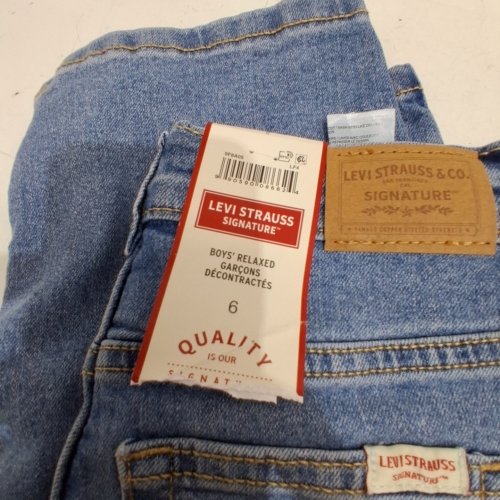 BOYS' LEVI STRAUSS SIGNATURE RELAXED JEANS - SIZE 6 - BLUE image 2