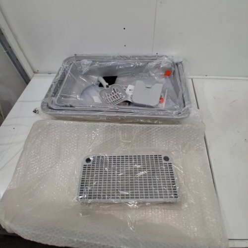 STAINLESS STEEL CAT LITTER BOX WITH LID - STAINLESS STEEL/ORANGE image 2