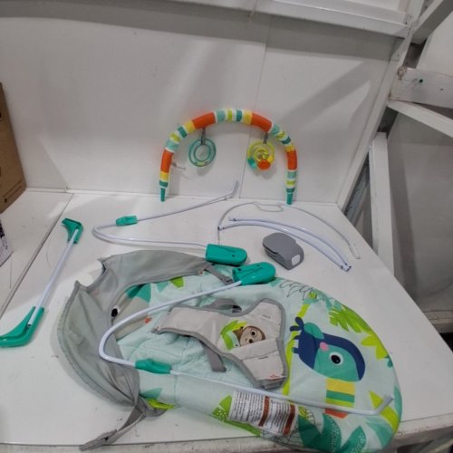 BRIGHT STARS VIBRATING BOUNCER WITH TOY BAR - RAINFOREST VIBES (MODEL:12227) image 3