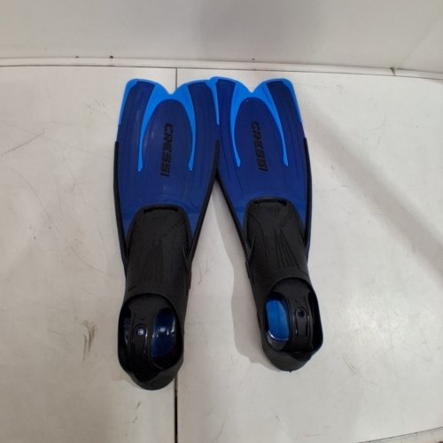MEN'S CRESSI AGUA SHORT CLOSED HEEL TRAINING FINS - SIZE 10-11 - BLUE image 3