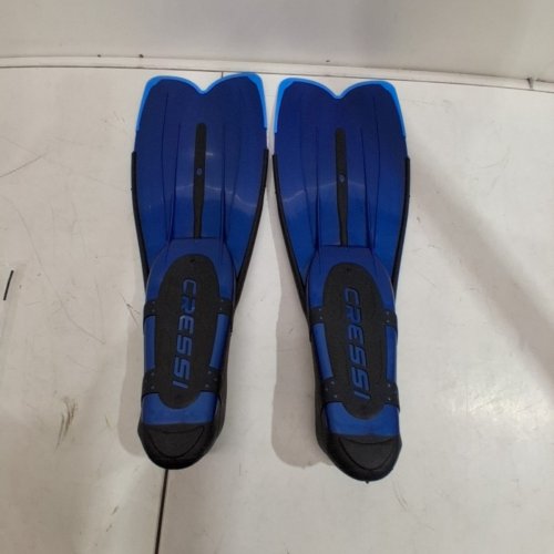 MEN'S CRESSI AGUA SHORT CLOSED HEEL TRAINING FINS - SIZE 10-11 - BLUE image 4