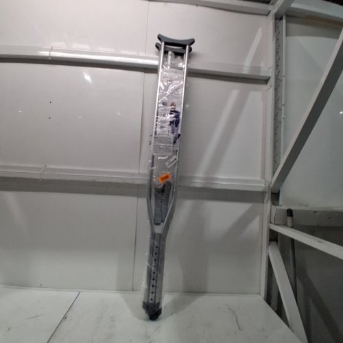 2PK BIOS ADJUSTABLE ALUMINUM CRUTCHES - ADULT LG, FOR 5'5" - 6'6" - GREY (MODEL: 56035) image 2