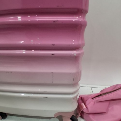 3PC LONG VACATION LUGGAGE SET - 10/16/20 - PINK AND WHITE (MODEL: LUGGAGE LV402) image 4
