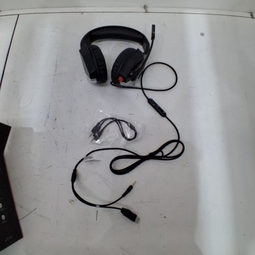 MPOW EG10 WIRED GAMING HEADSET WITH SURROUND SOUND - IN-LINE VOLUME & MIC CONTROL - LIGHT UP - BLACK/RED (MODEL: MPBH414AR) image 2