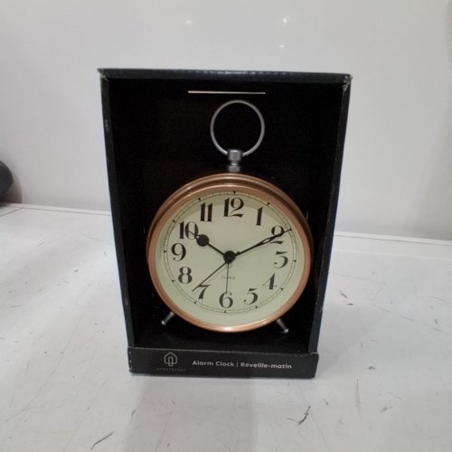 HOMETRENDS POCKETWATCH TABLETOP ALARM CLOCK - 5.3"X7.3" - COPPER (MODEL:61317) image 2