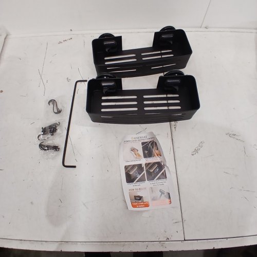 2PK SHOWER SHELF CADDY WITH SUCTION CUPS - 13" - BLACK image 3
