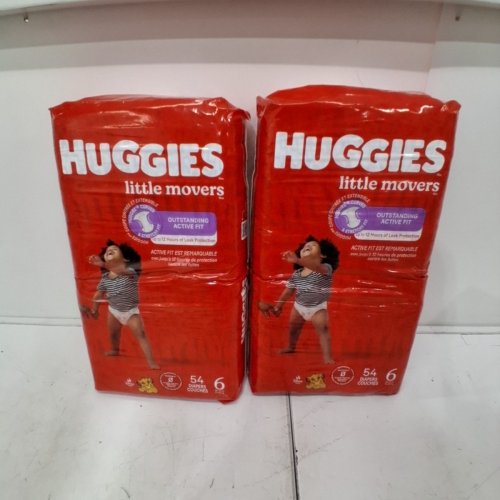 108PK HUGGIES LITTLE MOVERS OUTSTANDING ACTIVE FIT DISPOSABLE BABY DIAPERS - SIZE 6 (28-44LBS) image 2