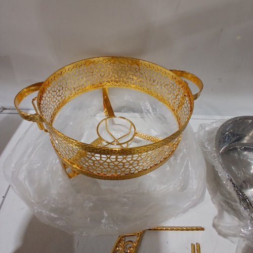 BUFFET FOOD WARMER HOT POT WARMER - 4.5L - GOLD-TONE image 4