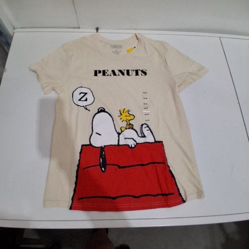 WOMEN'S SNOOPY PEANUTS GRAPHIC SHORT SLEEVE T-SHIRT - MEDIUM - BEIGE image 2