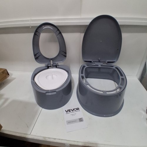 VEVOR RV PORTABLE CAMPING TOILET WITH DETACHABLE INNER BUCKET & REMOVABLE PAPER HOLDER - 1.3 GALLON - GREY (MODEL: QJK) image 2