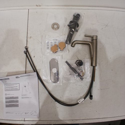 NICOLI SINGLE HANDLE BATHROOM FAUCET - BRUSHED NICKEL (MODEL: 15849LF-SS) image 2