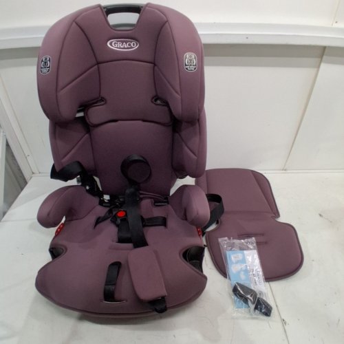 GRACO TRANZITIONS 3-IN-1 LIGHTWEIGHT ADJUSTABLE HEIGHT HARNESS BOOSTER CAR SEAT WITH CUP HOLDERS - 100LB MAX WEIGHT - ELOISE PURPLE (MODEL: 2217080) image 3