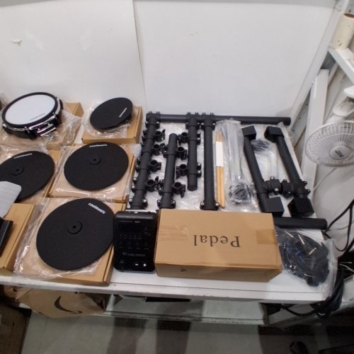 COOLMUSIC DD4 ELECTRONIC DRUM KIT WITH REALISTIC KICK PEDAL AND DRUM MODULE WITH PRESETS - BLACK (MODEL: DD4) image 5