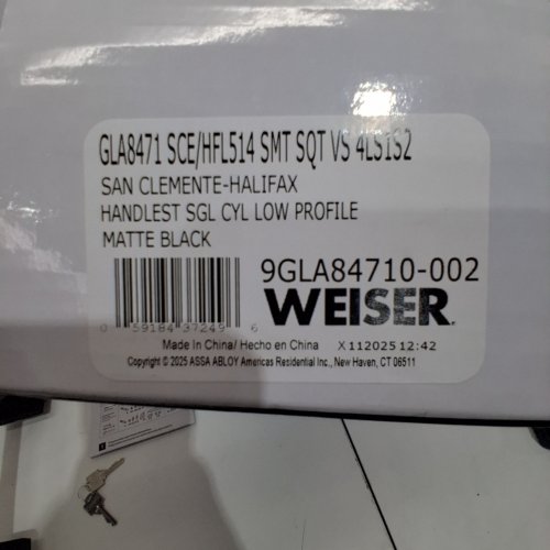 WEISER SAN CLEMENTE DOOR HANDLE SET - MATTE BLACK (MODEL:9GLA84710-002) image 2