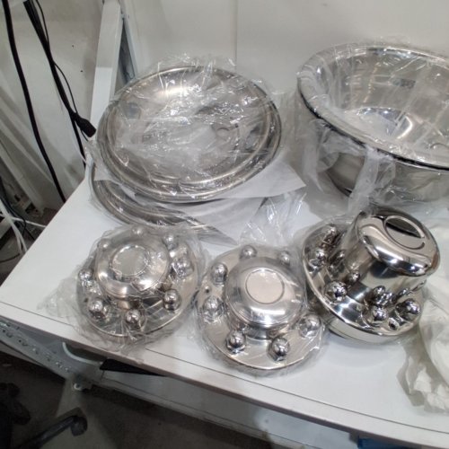 4PC LIFE INFINITY POLISHED STAINLESS STEEL DUALLY WHEEL SIMULATORS - 16" - FITS VARIOUS TRUCKS/VANS/RVS - SILVER(MODEL: WX-C16F80) image 3