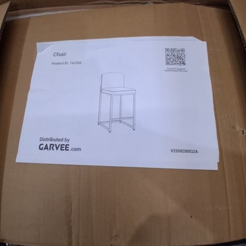 2PK GARVEE COUNTER HEIGHT BAR STOOL WITH BACK AND FOOTREST - 25" SEAT HEIGHT, 300LBS MAX - BLACK - (MODEL: PHK_35EGJIUC) image 7