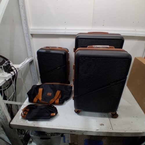 5PC COSBARN LUGGAGE SET WITH TSA LOCK - 20"/24"/28" - BLACK image 2