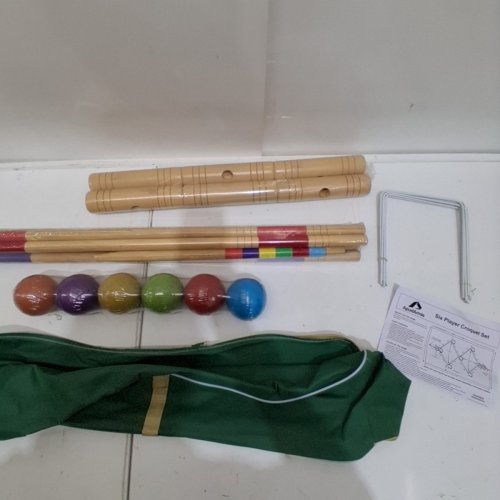 APUDARMIS 6-PLAYER CROQUET SET - 32" - WOOD/MULTICOLOR (MODEL: CAZ-U001-32) image 3