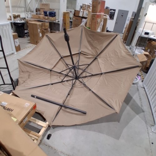COSTWAY 3-TIER VENTED PATIO UMBRELLA WITH PUSH BUTTON TILT, 10FT - TAN (MODEL: NP12191TN) image 2