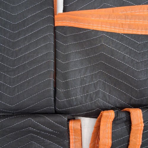 6PK AMAZON BASICS MOVING BLANKETS - 72" X 40" - BLACK/ORANGE image 4