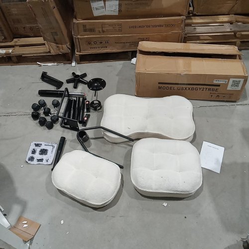SWIVEL CROSS LEGGED OFFICE CHAIR WITH ADJUSTABLE FOOTREST - WHITE (MODEL: USXXBGY2TRBE) image 3