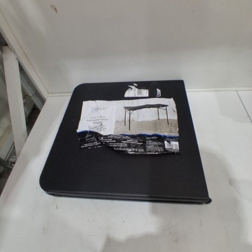 MAINSTAYS 40" PLASTIC ADJUSTABLE HEIGHT FOLD-IN-HALF FOLDING TABLE (40" X 20") - BLACK image 2