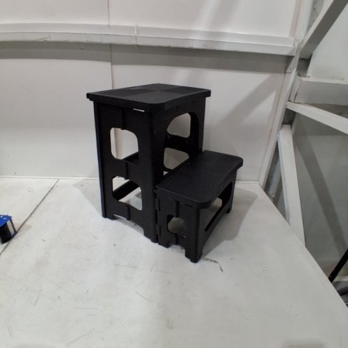 FOLDING TWO-STEP STOOL - 16" - BLACK image 2