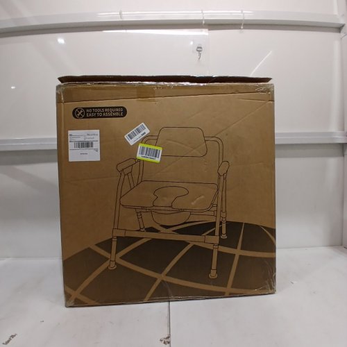 FOLDABLE COMMODE CHAIR TOILET WITH U-SHAPED CUSHION - BLACK image 4