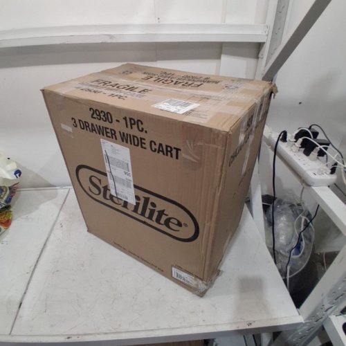 STERILITE 29308001, 3-DRAWER WIDE CART, 1 QUANTITY, WHITE WITH SEE-THROUGH DRAWERS image 4