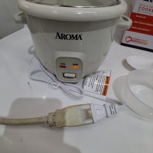 AROMA SIMPLY STAINLESS RICE COOKER - 4 CUPS - WHITE image 2