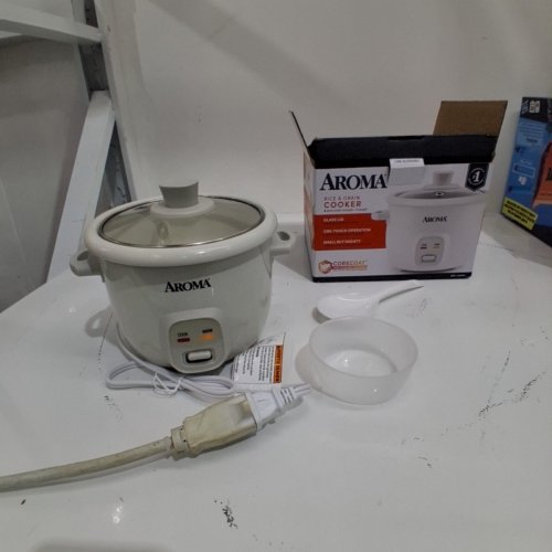 AROMA SIMPLY STAINLESS RICE COOKER - 4 CUPS - WHITE image 3