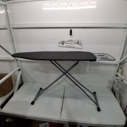 RAINHOL HEAVY DUTY COMPACT/FOLDING ADJUSTABLE IRONING BOARD WITH IRON REST, HEAT RESISTANT COVER & ULTRA THICK PADDING - 54" X 13" - BLACK (MODEL: Y82-1501-03) image 2
